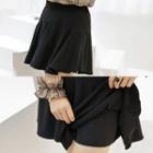 Band-waist Ruffle-hem Mini Skort