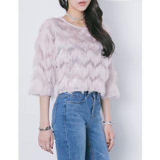 3/4-sleeve Tassel-detail Top