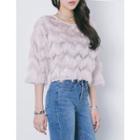 3/4-sleeve Tassel-detail Top