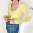 Pastel-color Slim-fit Lightweight Cardigan