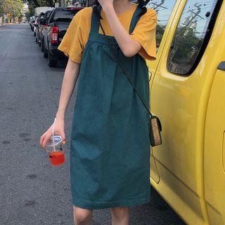 Short-sleeve T-shirt / Plain Pinafore Dress