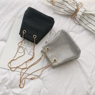 Rhinestone Accent Crossbody Trapezoid Bag