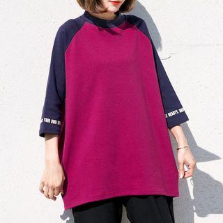 3/4-sleeve Raglan Overszied T-shirt
