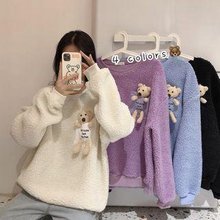 Faux Shearling Bear Sweatshirt