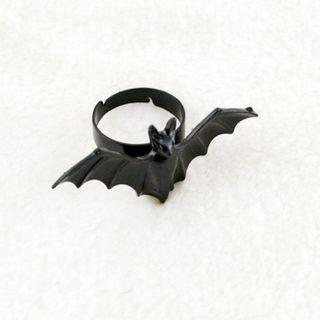 Bat Open Ring Black - One Size