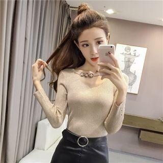 Glitter Grommet Sweater