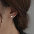 Rose Stud Earring 1 Pair - Silver - One Size