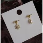 Freshwater Pearl Alloy Knot Dangle Earring As Shown In Figure - One Size