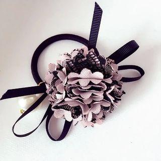 Flower Faux Pearl Hair Tie