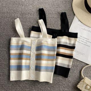 Color Block Stripe Knit Camisole