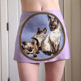 Cat Print Mini Pencil Skirt