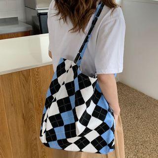 Argyle Canvas Tote Bag / Pouch
