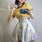 Iridescent Mini A-line Skirt