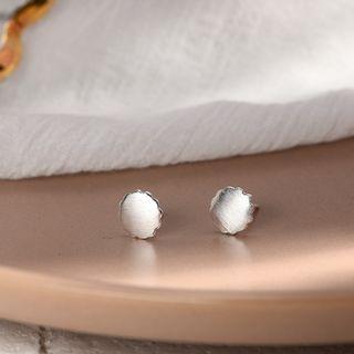 925 Sterling Silver Disc Stud Earring R631 - One Size