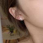 Cross Stud Earring 1 Pair - S925 Silver Needle - Silver - One Size