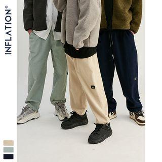 Couple Drawstring-hem Corduroy Pants