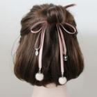 Ribbon & Pompom Hair Elastic