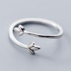 925 Sterling Silver Branches Open Ring Ring - One Size