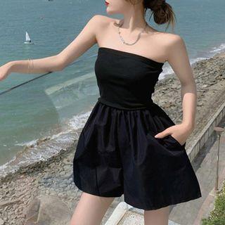 Off-shoulder Plain Skort