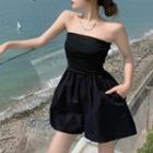 Off-shoulder Plain Skort