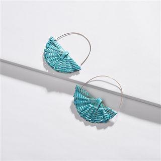 Woven Half Disc Hoop Earring