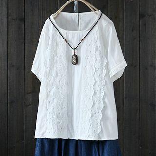 Eyelet Lace Short-sleeve T-shirt