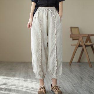 Ruffle Cropped Harem Pants