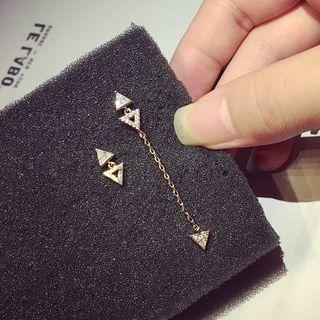 Rhinestone Triangle Asymmetric Earring