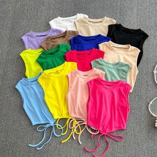 Tie Waist Crop Tank Top