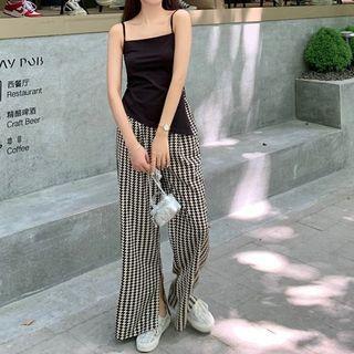 Irregular Camisole Top / Print Wide Leg Pants
