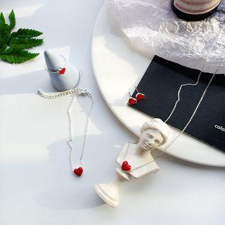 Alloy Heart Earring / Bracelet / Pendant Necklace