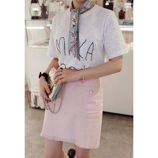 Embellished Lettering T-shirt