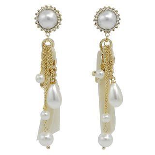 Faux-pearl Dangle Earrings (cream) One Size