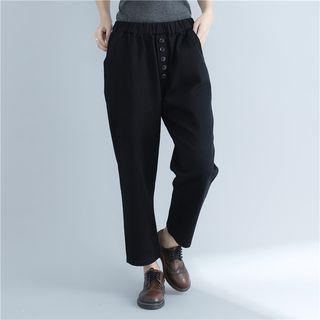 Crop Harem Pants Black - One Size