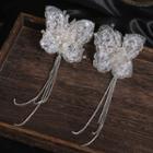 Set Of 2: Butterfly Hair Clip White - One Size