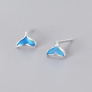 925 Sterling Silver Fish Tail Earring 1 Pair - S925 Silver - One Size