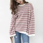 Striped Side Slit Sweater