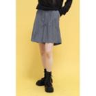 High-waist Pleated Wide-leg Shorts Charcoal Gray - One Size