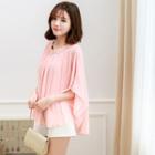 Lace Trim V-neck Chiffon Blouse