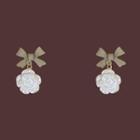 Bow Rose Alloy Dangle Earring