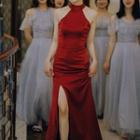 Halter Neck Slit A-line Gown