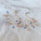 Rhinestone Branches Fringed Earring 1 Pair - Multicolor - One Size
