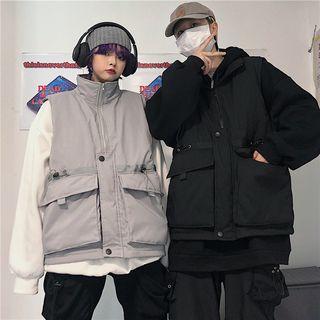 Couple Matching Pocket Detail Padded Vest