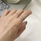 925 Sterling Silver Layered Open Ring K419 - As Shown In Figure - One Size