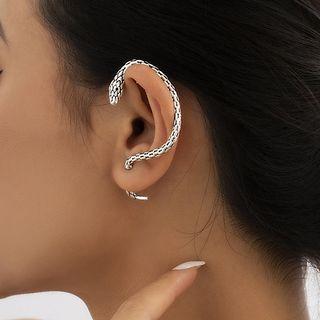 Snake Alloy Cuff Earring 1 Pc - 2640 - Silver - One Size