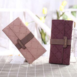 Patterned Faux Leather Long Wallet