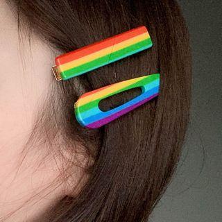 Rainbow Print Hair Clip