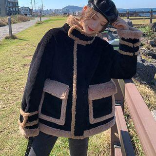 Fleece Panel Corduroy Jacket