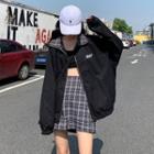 Zip Jacket / Plaid Mini Skirt