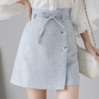 Asymmetrical Bow High-waist Mini A-line Skirt
